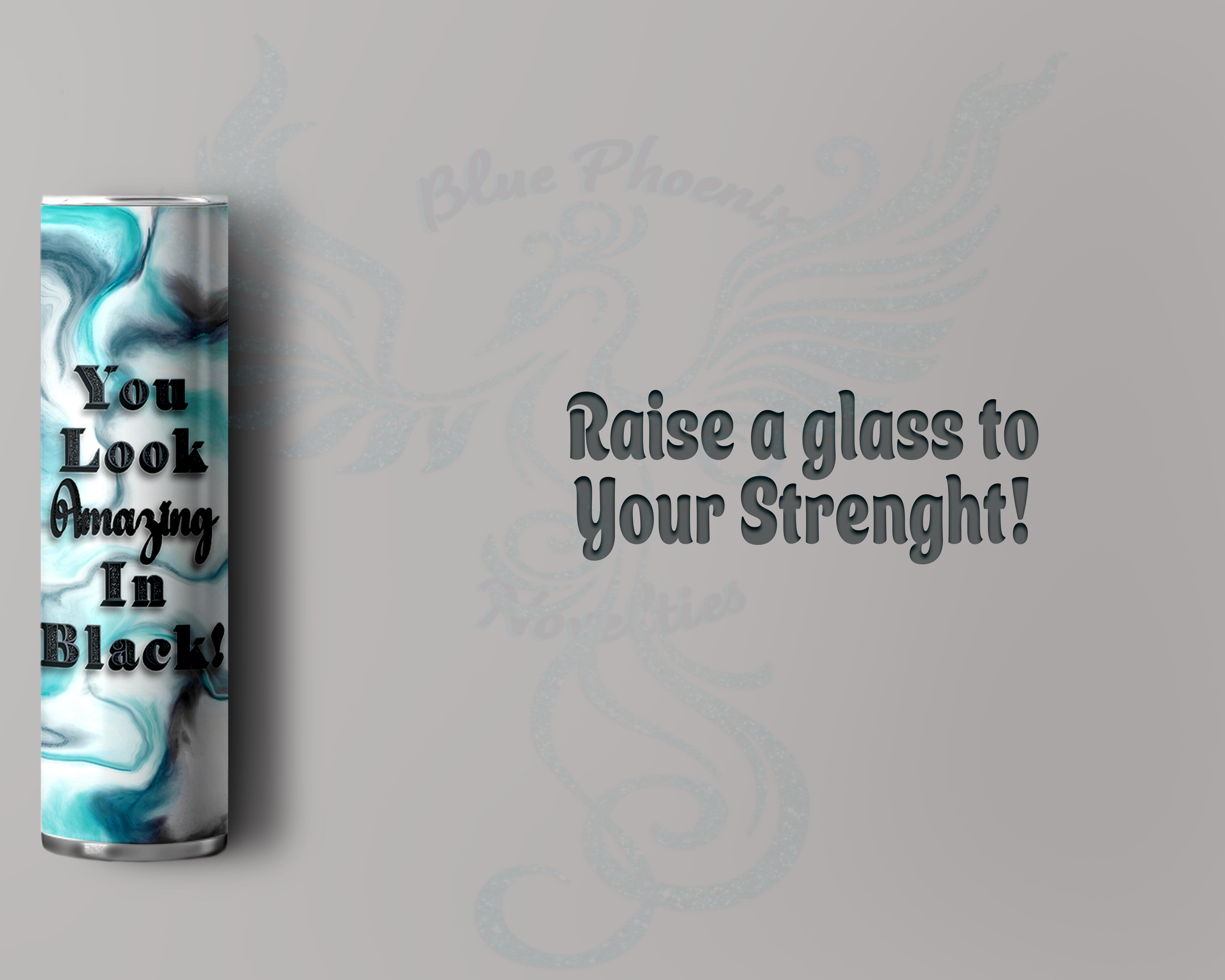 Midnight Warrior: 20 oz Skinny Straight Custom Metal Tumbler