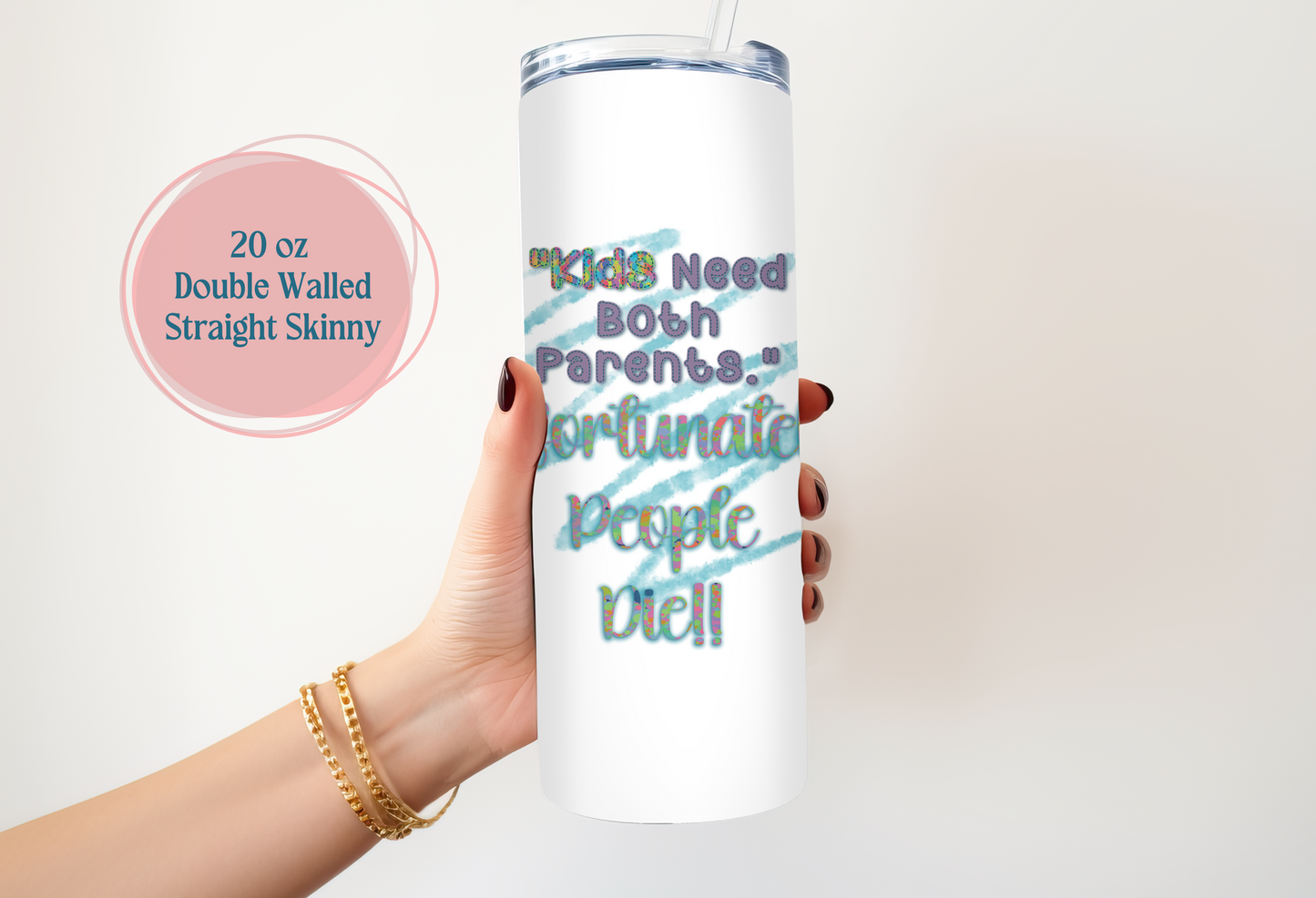 Parental Paradox: 20 oz Custom Metal Skinny Straight Tumbler