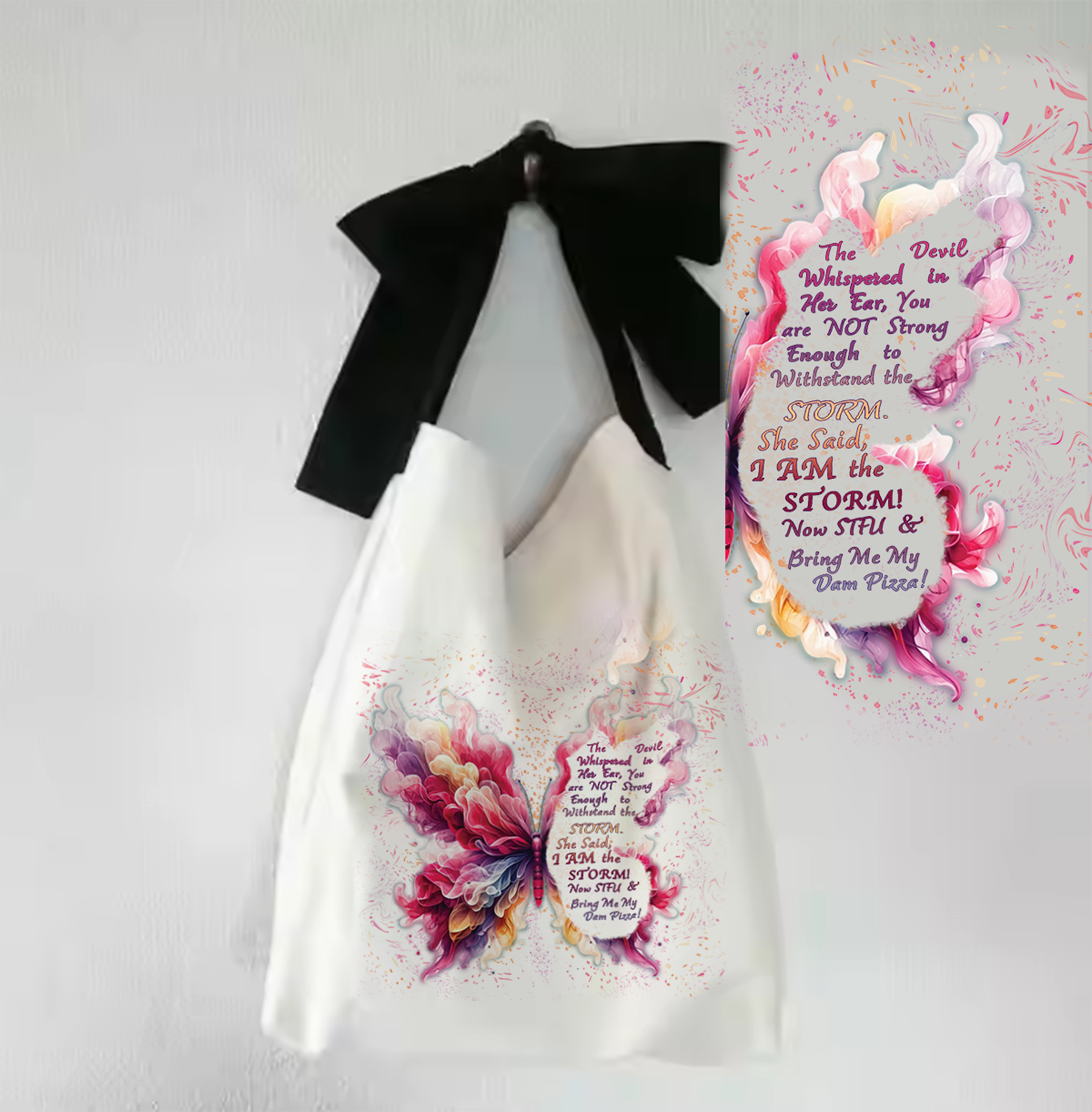 Monarch Ribbon Custom Canvas 13.5x11 Tote