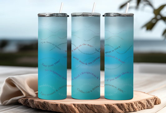 Widows Wave: 20 oz Skinny Straight Custom Metal Tumbler