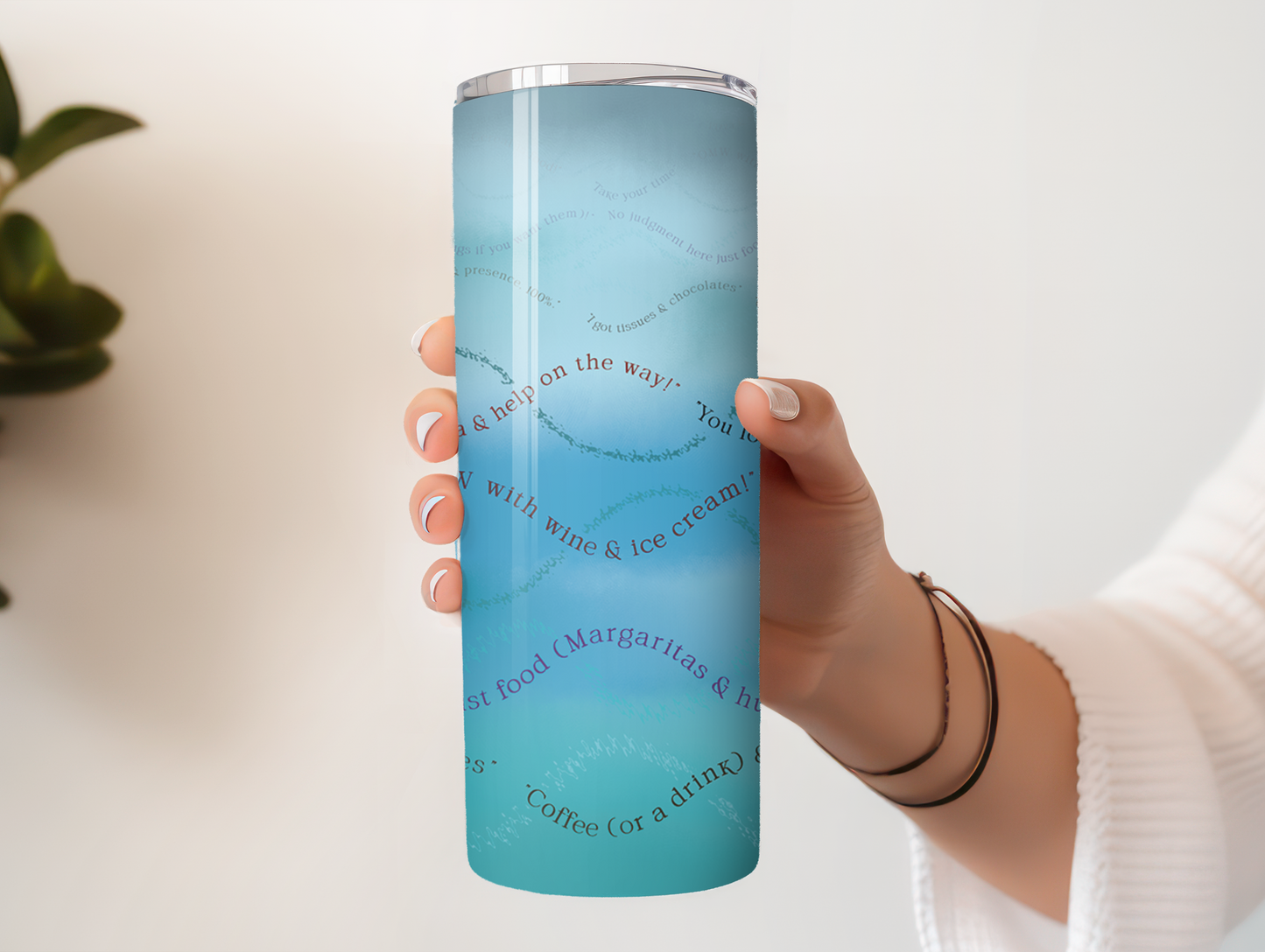 Widows Wave: 20 oz Skinny Straight Custom Metal Tumbler